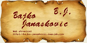 Bajko Janašković vizit kartica